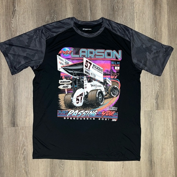 NASCAR Kyle Larson Just Passing You! Speedweeks 2021 Dri-Fit Men’s TShirt XL - Picture 2 of 8